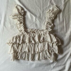 Free People Ruffle Crop Top